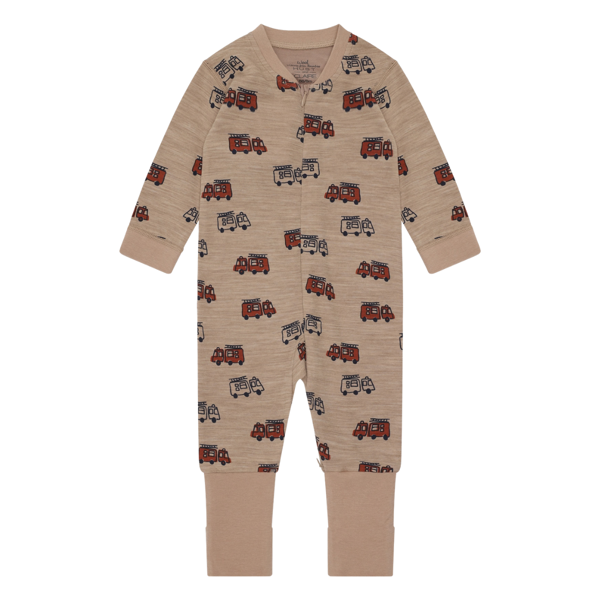 Hust and Claire - Heldress Ull og Bambus Manu Firetruck Biscuit