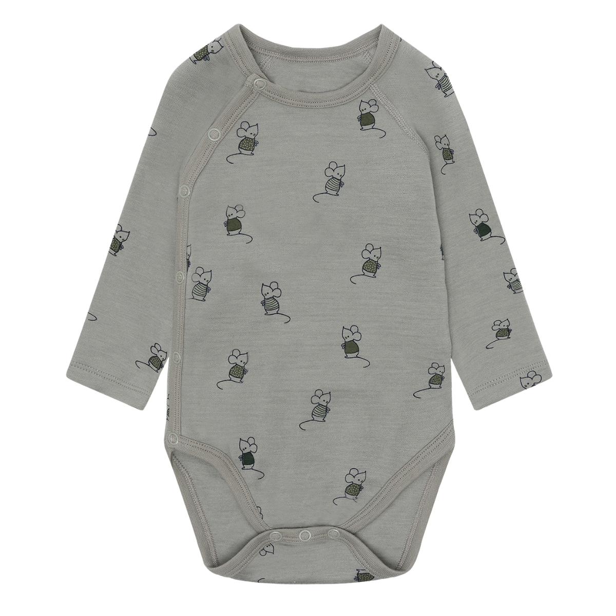 Hust and Claire - Omslagsbody i Ull Bo Wrap Mouse Forest Fog
