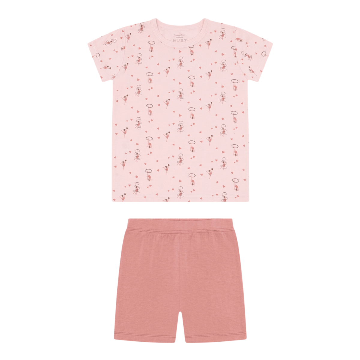 Hust And Claire - 2-delt Pysjamas i Bambus Fun Retro Chalk Pink - Guttelus.no