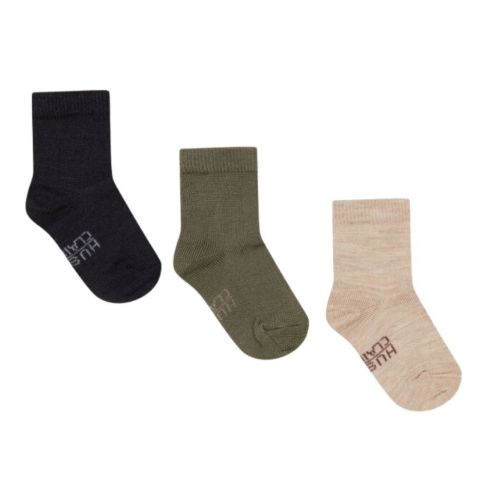 Hust and Claire - 3-Pk Sokker Ull/Bambus Foty Blue Night - Guttelus.no