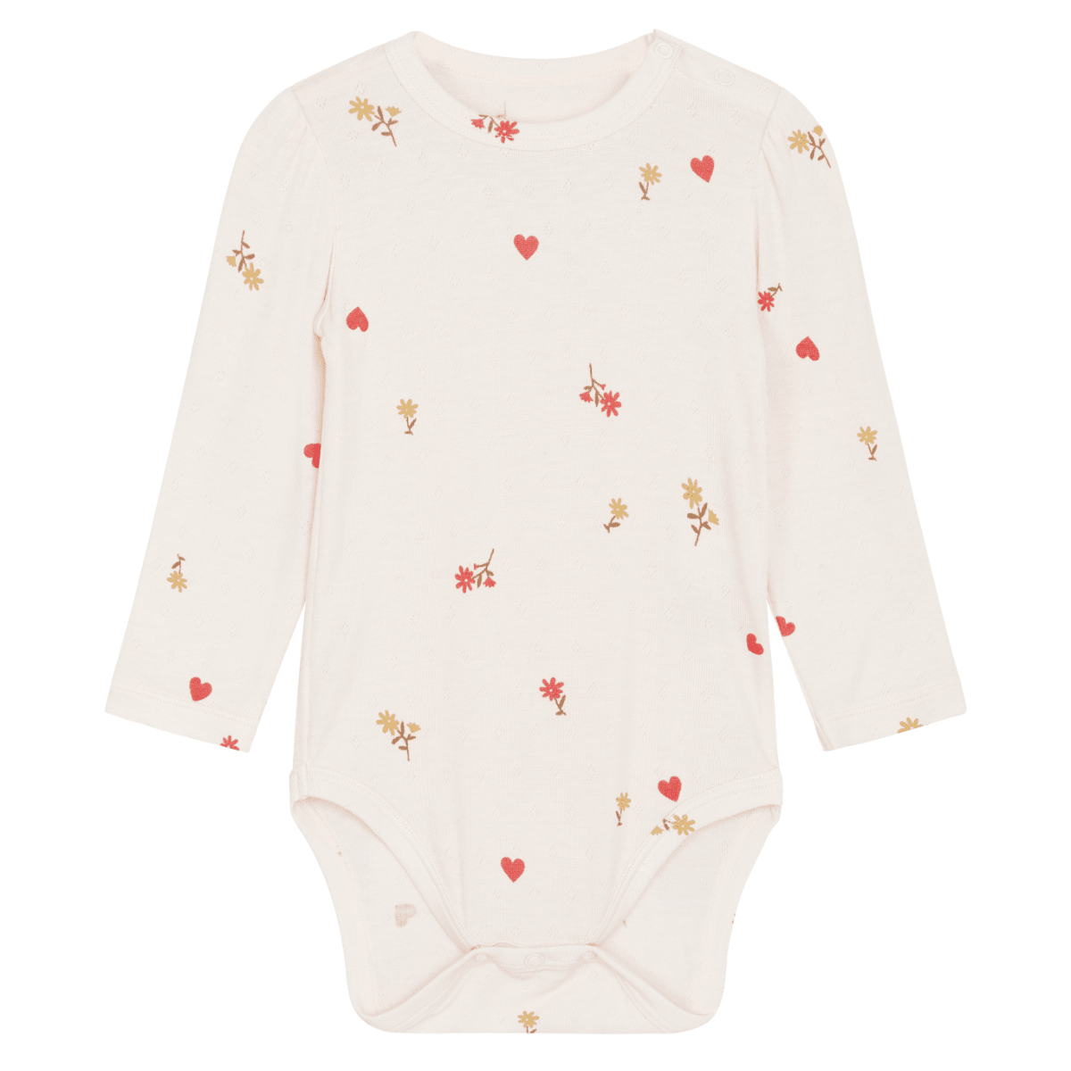 Hust and Claire - Body Bambus Buller Flower Heart Ivory - Guttelus.no