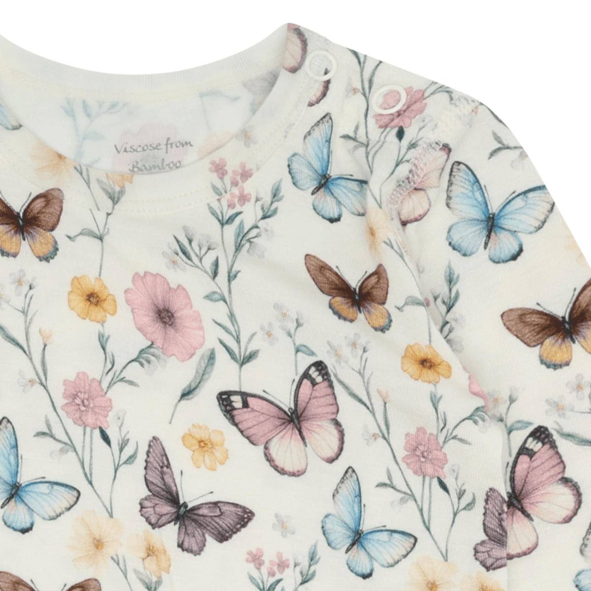 Hust and Claire - Body i Bambus Buller Butterfly Ivory - Guttelus.no