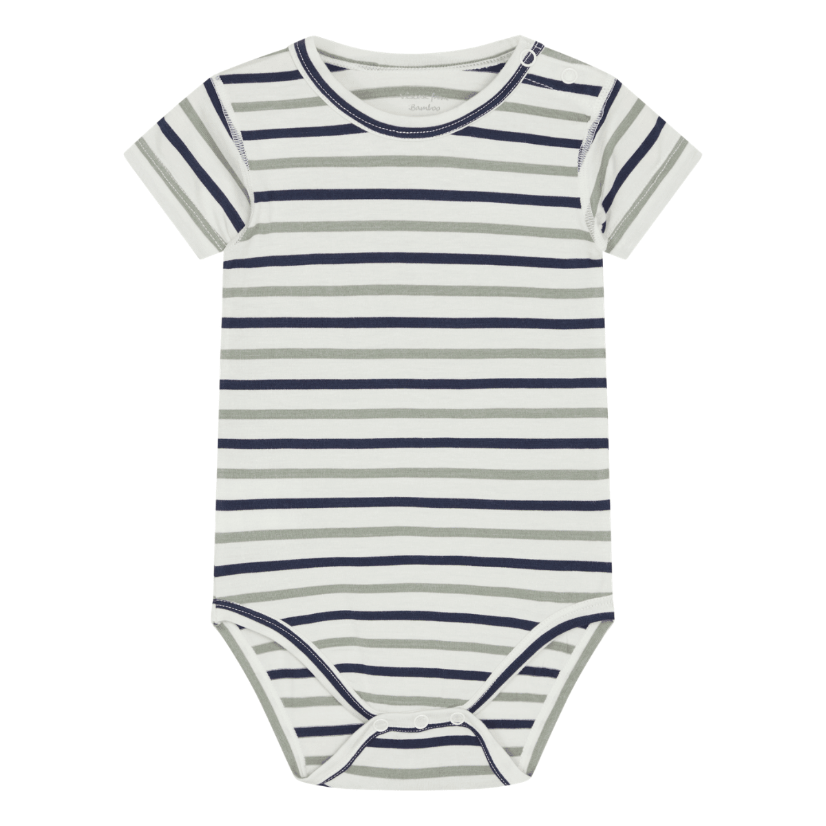 Hust and Claire - Body Kortermet Bambus Buller Stripe Seagrass - Guttelus.no