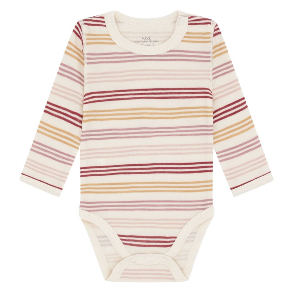 Hust And Claire - Body Ull/ Bambus Baloo 3 Stripe Off White - Guttelus