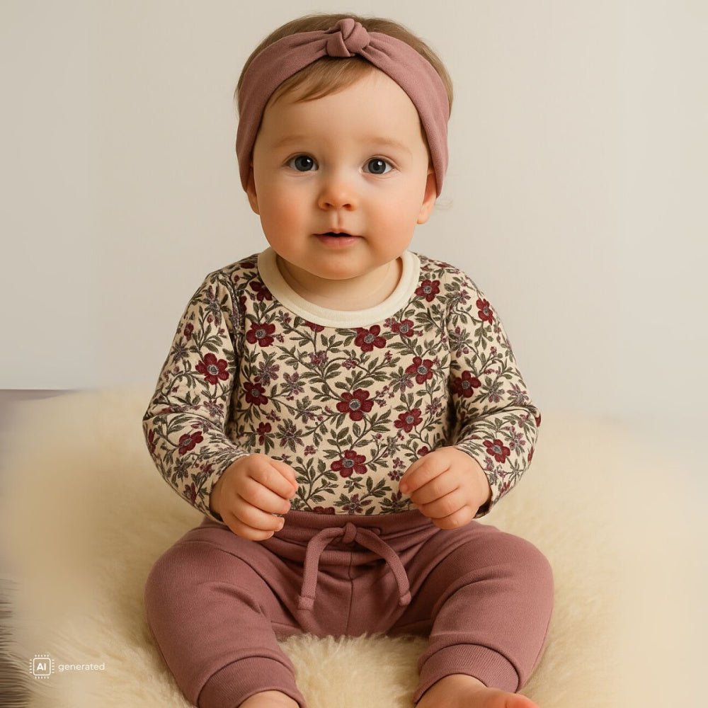 Hust And Claire - Body Ull/ Bambus Baloo Flor Off White - Guttelus