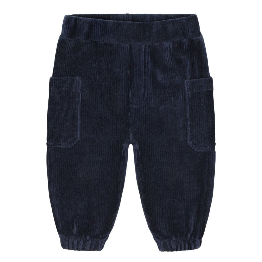 Hust and Claire - Bukse Baby Gus Ribbed Velour More Navy - Guttelus.no
