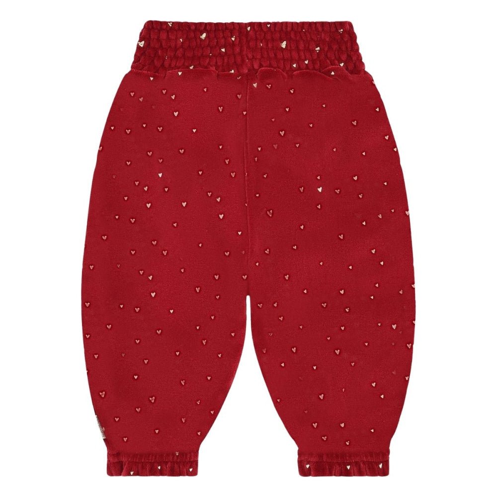 Hust and Claire - Bukse Baby Velour Trine Gold Teaberry - Guttelus