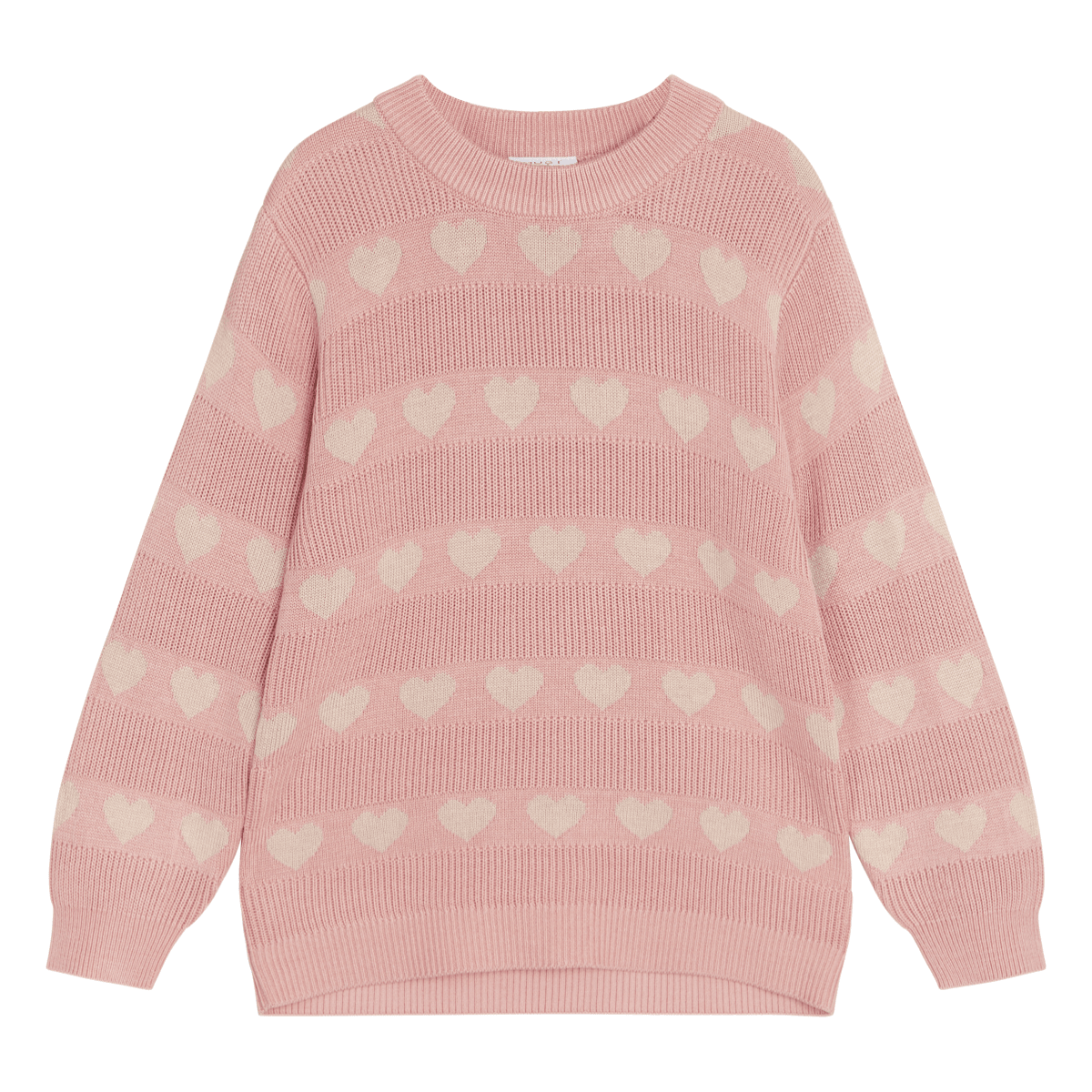 Hust and Claire - Genser Bambus Pos Jacquard Knit Dusty Rose - Guttelus.no