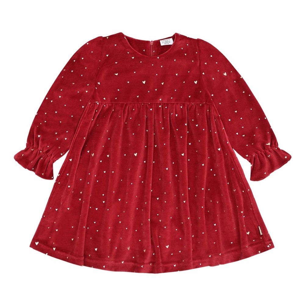 Hust and Claire - Julekjole Velour Donna Gold Teaberry - Guttelus