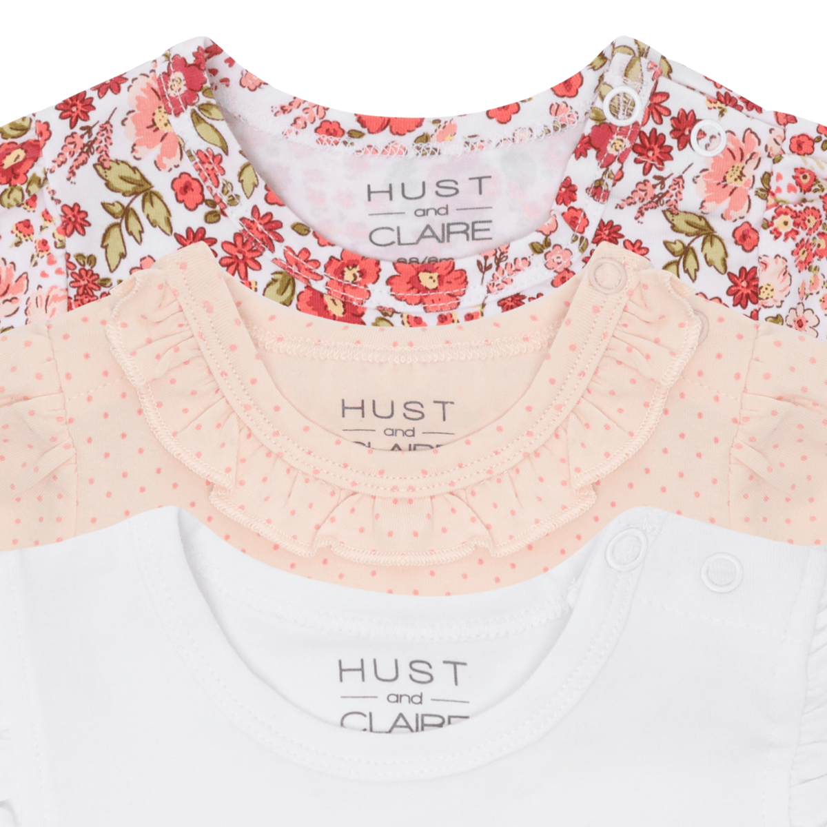 Hust and Claire - Kortermet body 3-pk Bella Summer White - Guttelus.no