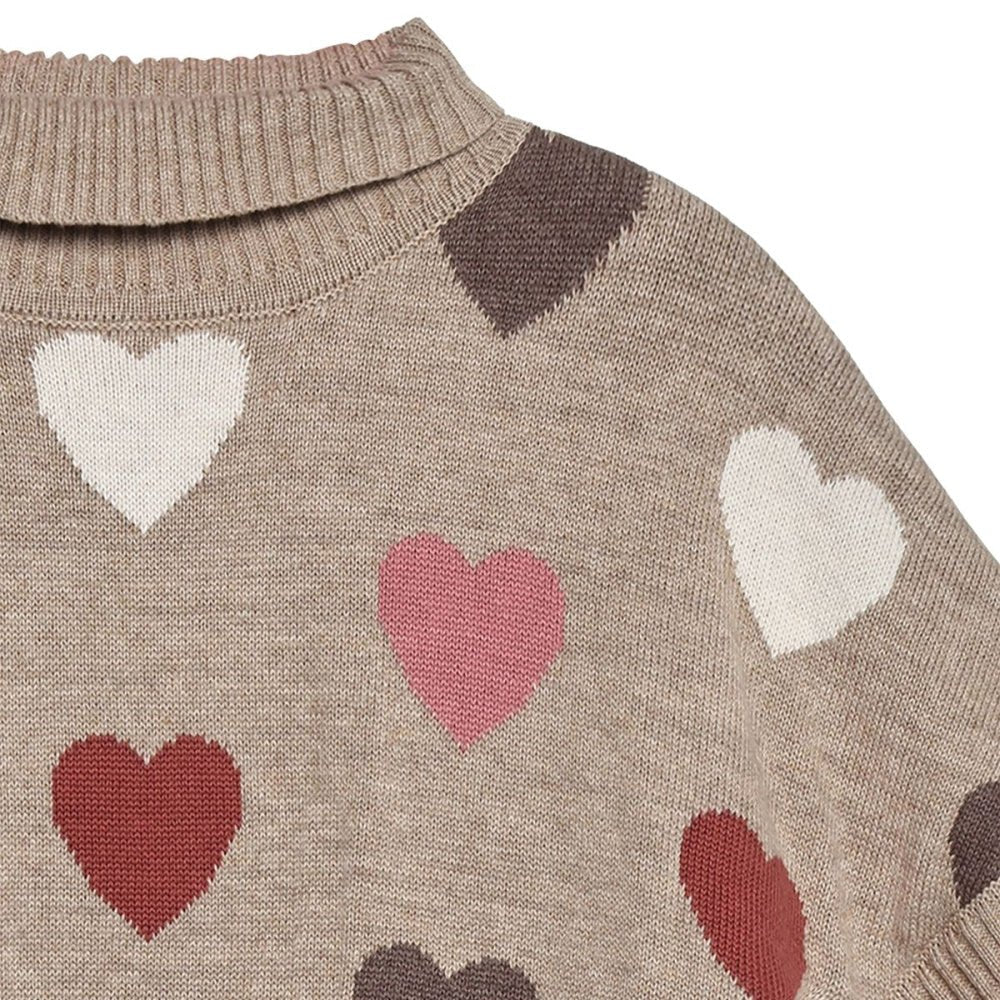 Hust and Claire - Poncho Pinja Hearts Biscuit - Guttelus.no