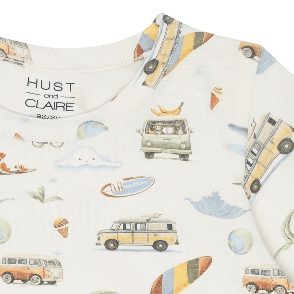 Hust and Claire - T-skjorte August Excursion Ivory - Guttelus