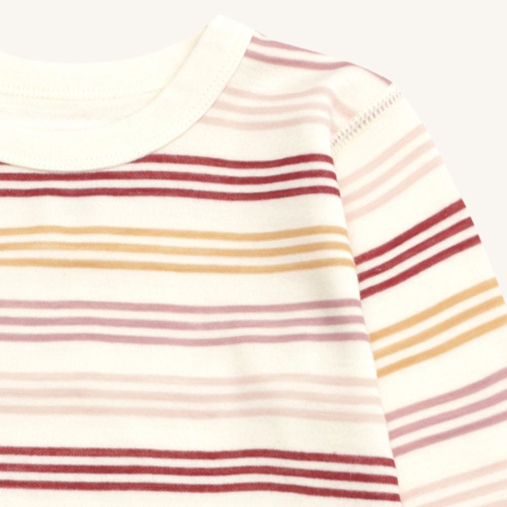 Hust And Claire - Trøye Ull/ Bambus Abba 3 Stripe Off White - Guttelus.no