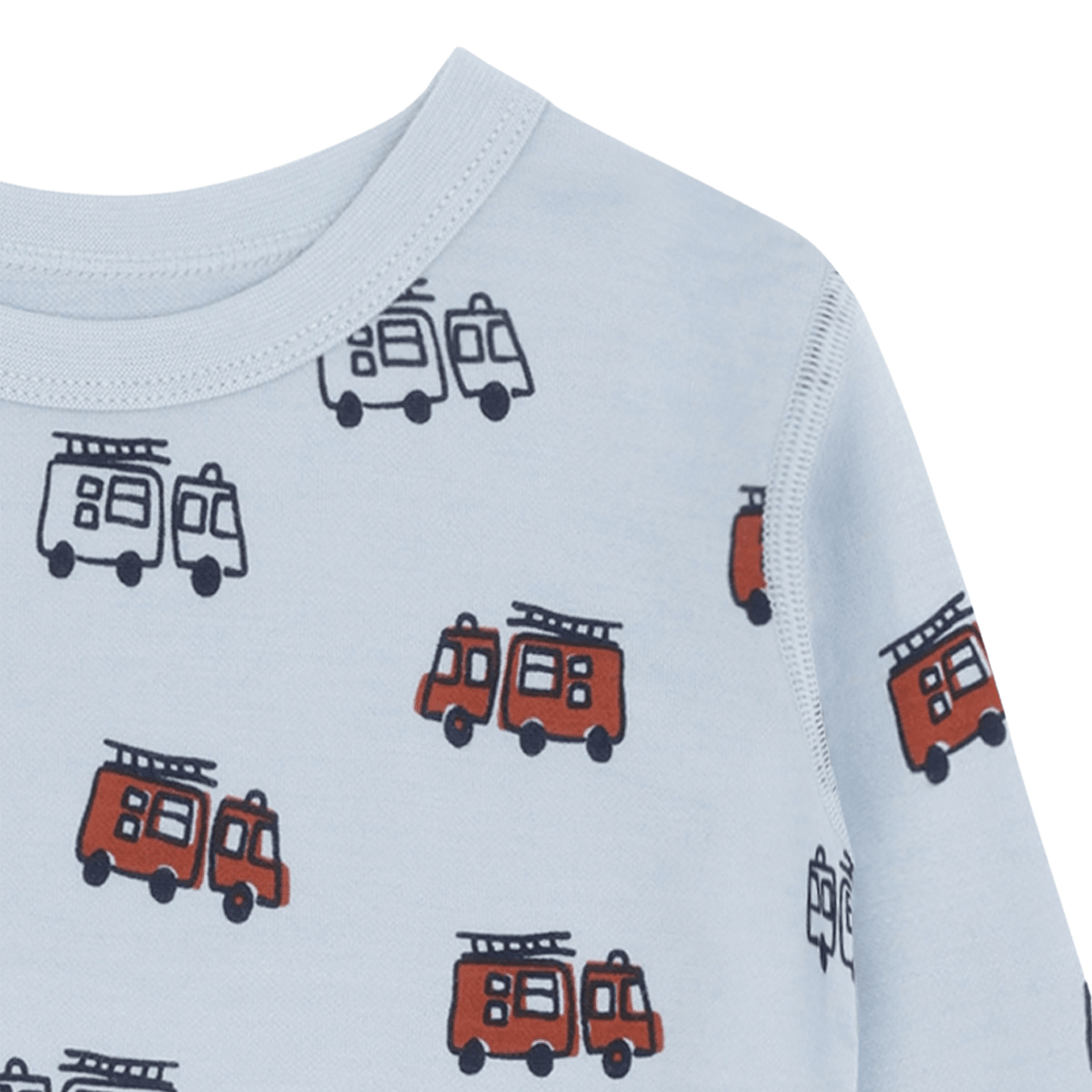 Hust and Claire - Trøye Ull og Bambus Abba Firetruck Baby Blue - Guttelus