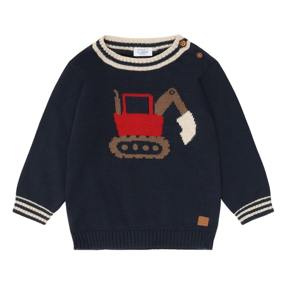 Hust & Claire - Genser Pilou Backhoe More Navy - Guttelus.no