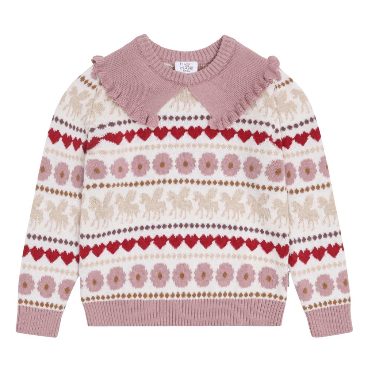 Hust & Claire - Genser Pippa Unicorn Ivory - Guttelus.no