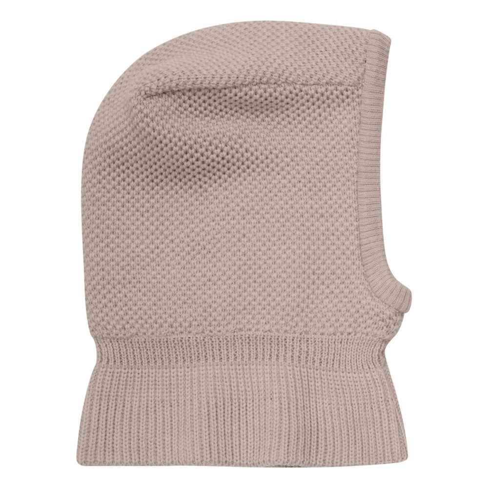 Huttelihut - Balaclava Strikket Ull 2-lags Camel Melange - Guttelus.no