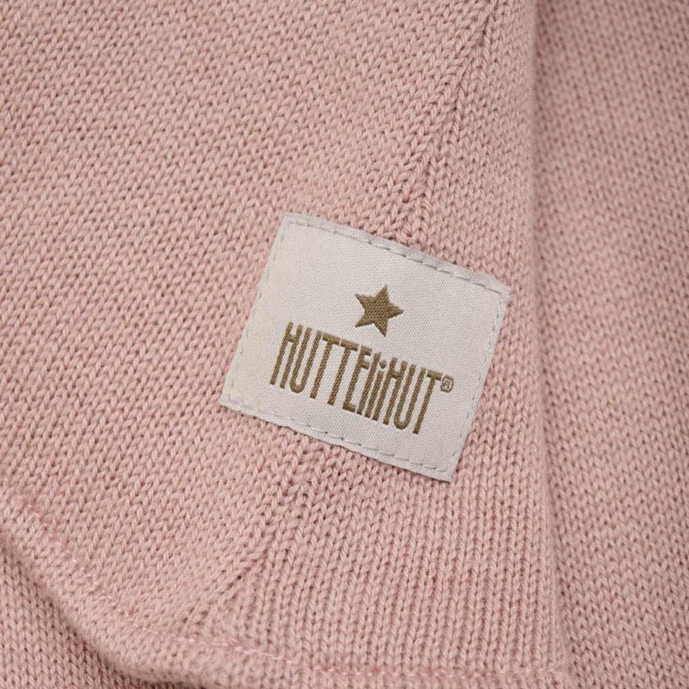 Huttelihut - Balaclava Strikket Ull/ Bomull Mahogany Rose - Guttelus.no