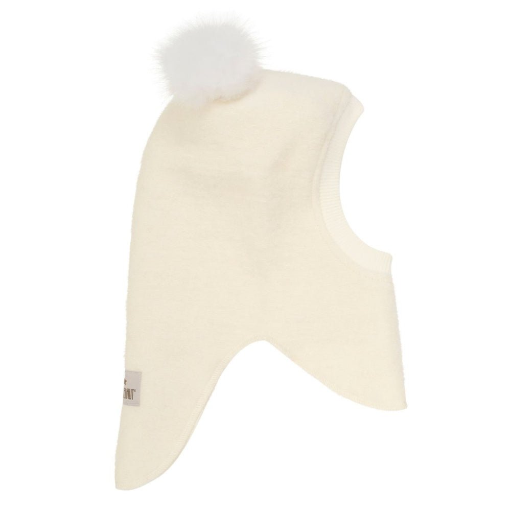 Huttelihut - Balaclava Ull Alpakka Pompoms Tofu - Guttelus.no