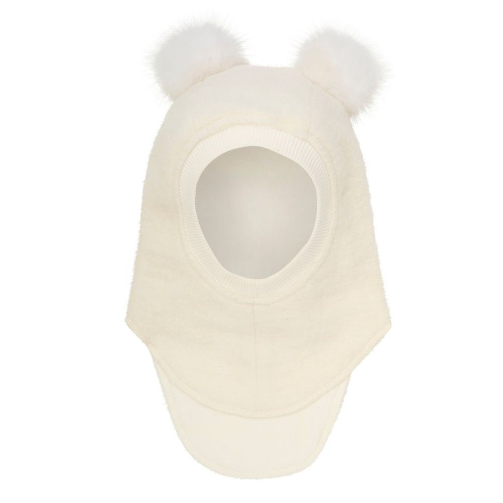 Huttelihut - Balaclava Ull Alpakka Pompoms Tofu - Guttelus.no