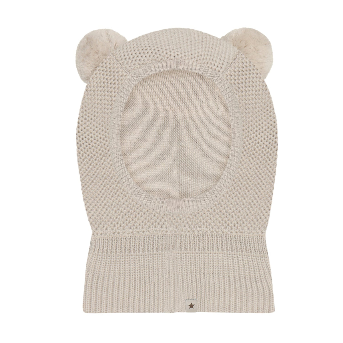 Huttelihut - Balaclava Vindtett Pompoms Sand Melange - Guttelus