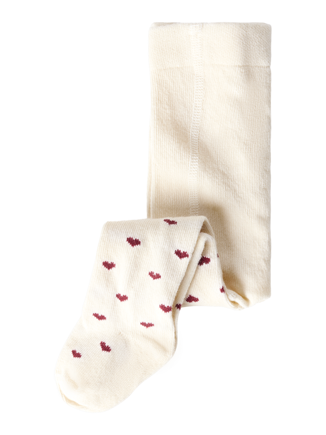 Lil' Atelier - Strømpebukse Baby Reba Turtledove + Biking Red Hearts