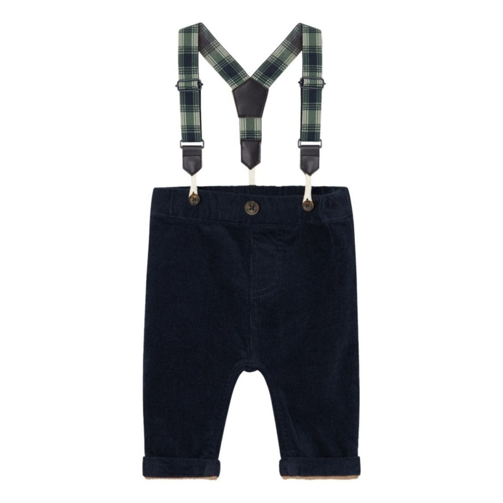 Name It - Bukse med Seler Baby Cord Dark Sapphire
