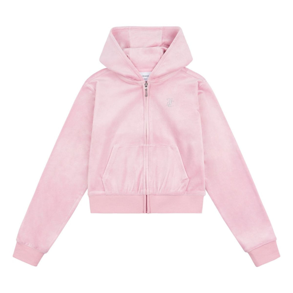Juicy Couture - Velourjakke Tonal Zip Thru Hoodie Pink Nectar