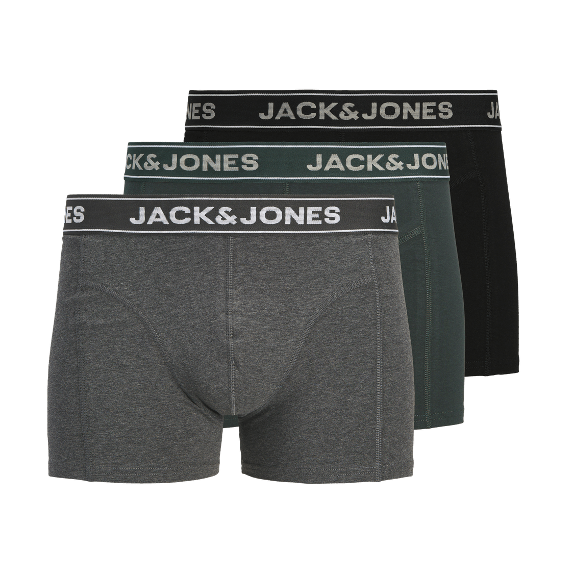 Jack & Jones - Boxer 3-pk Black Friday Dark Grey Melange - Guttelus