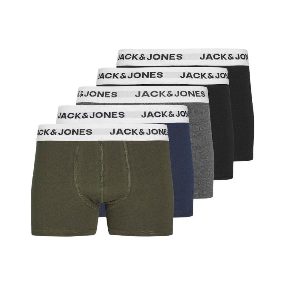 Jack & Jones - Boxer 5pk Black/ Navy/ DGM/ Forest - Guttelus
