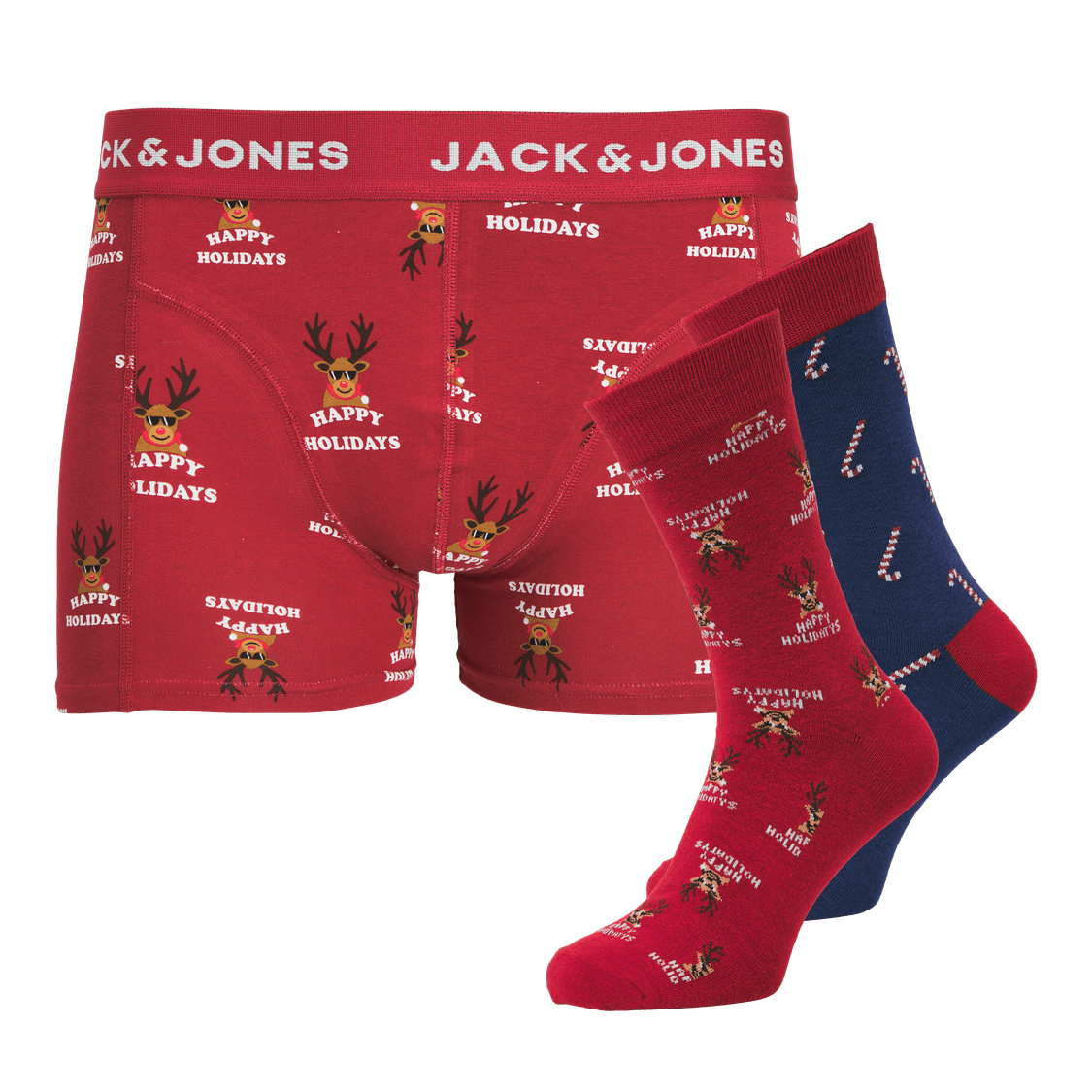 Jack & Jones - Boxer & Sokker Julesett Rio Red - Guttelus