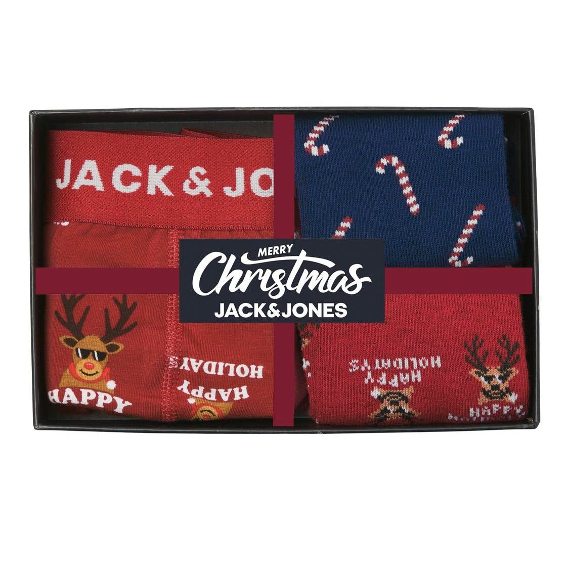 Jack & Jones - Boxer & Sokker Julesett Rio Red - Guttelus