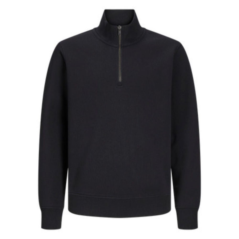 Jack & Jones - Genser Sweat Halfzip Bradley Black - Guttelus