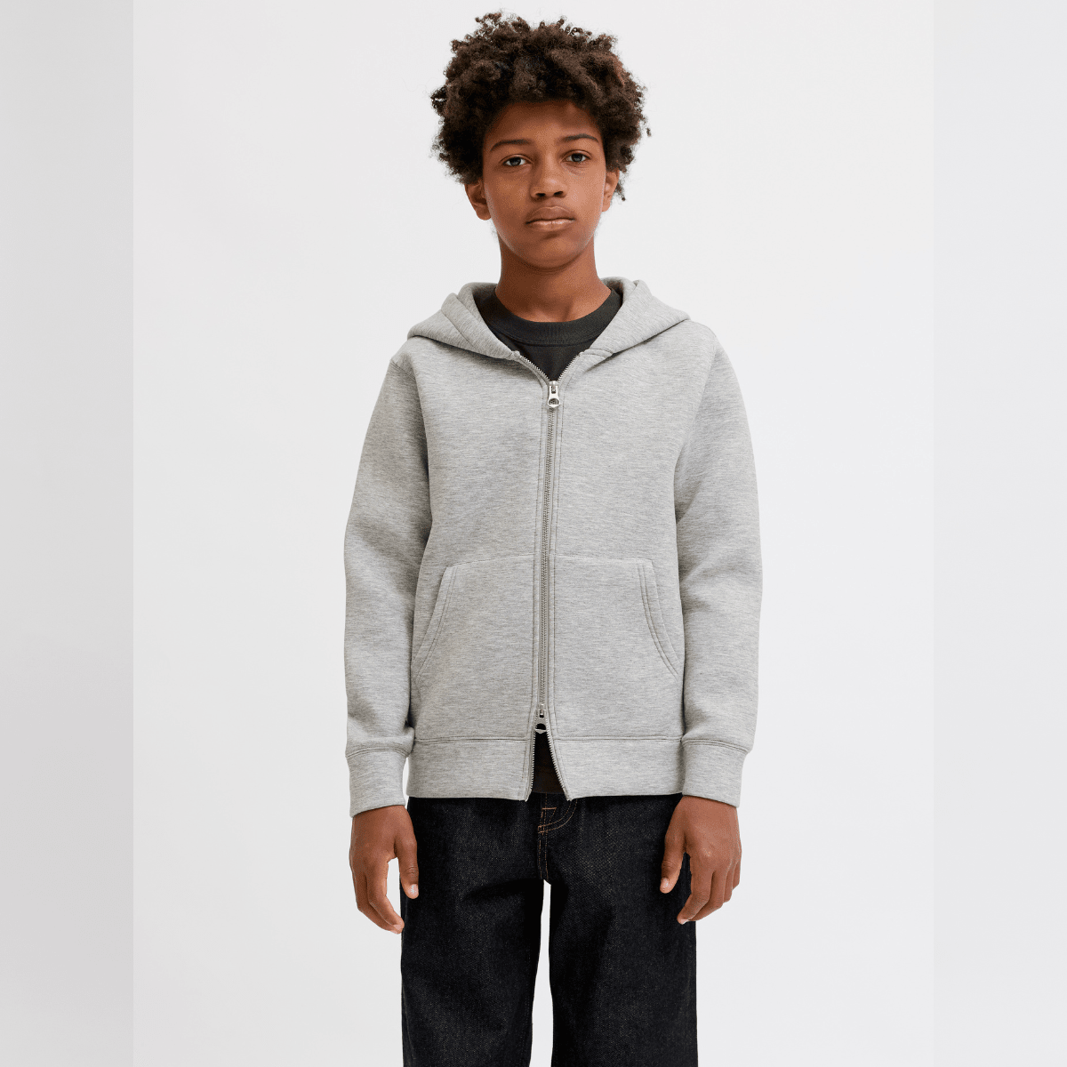 Jack & Jones - Hettejakke Zip Legacy Light Grey Melange - Guttelus