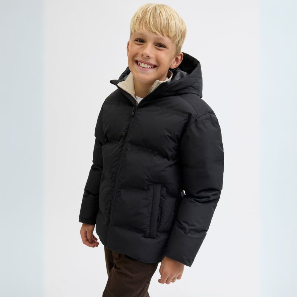 Jack & Jones - Jakke Soho Puffer Hood Black - Guttelus