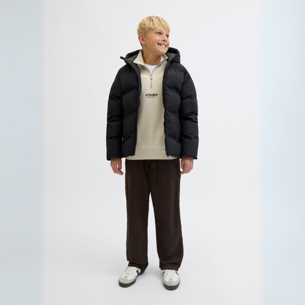 Jack & Jones - Jakke Soho Puffer Hood Black - Guttelus