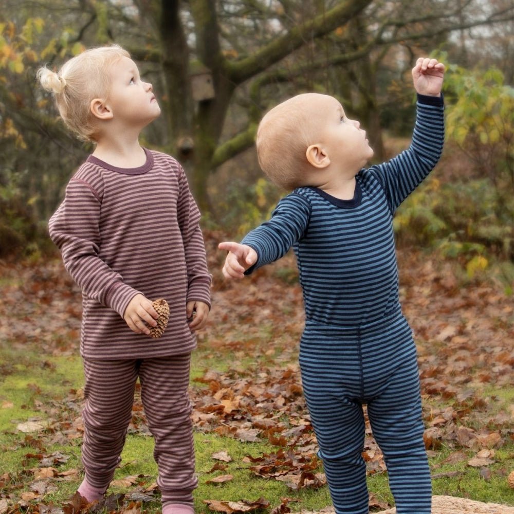 Joha - Longs i Ull Stripe - Blå - Guttelus.no
