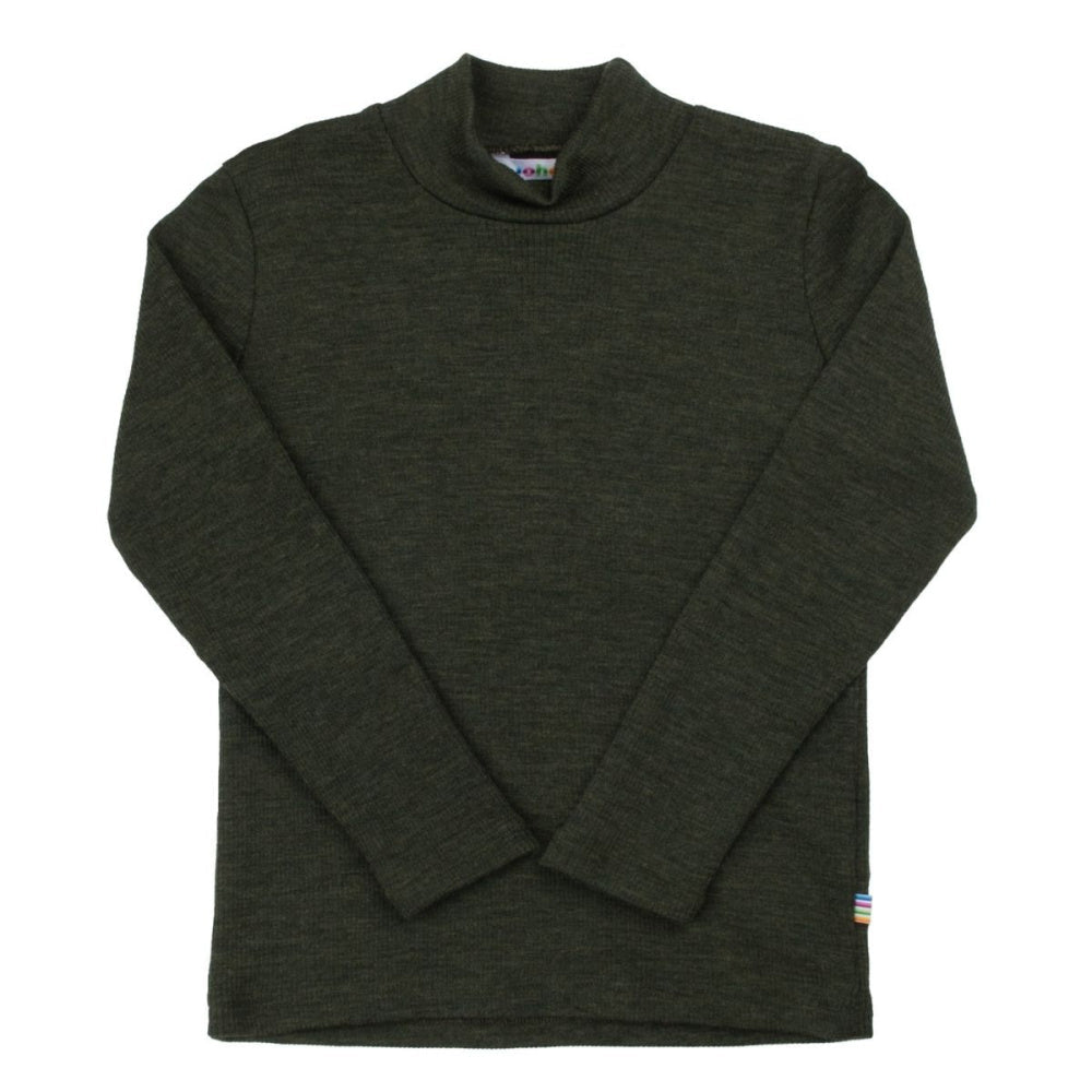 Joha - Trøye i Ull Jr Turtleneck Rib - Mosegrønn - Guttelus.no