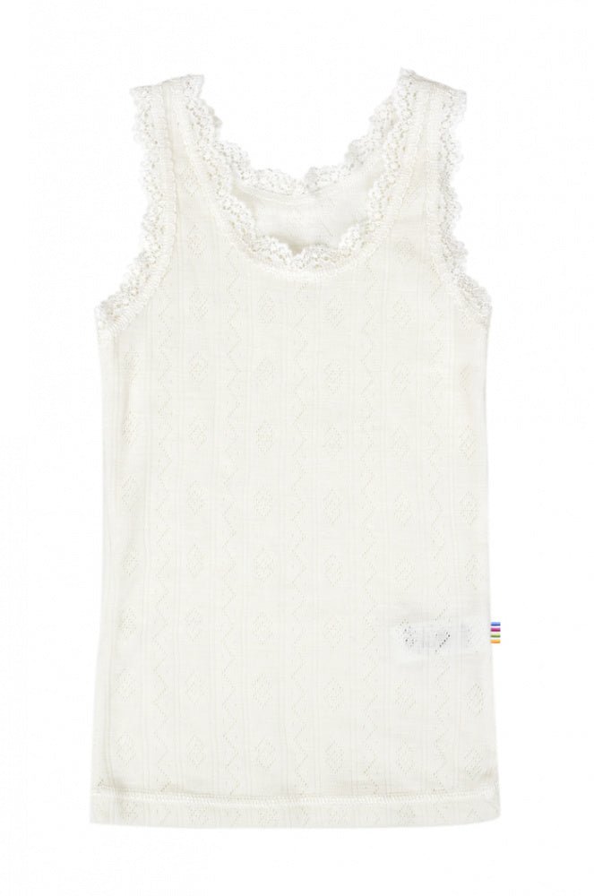 Joha - Ullsinglet med Blondekant - Hvit - Guttelus.no
