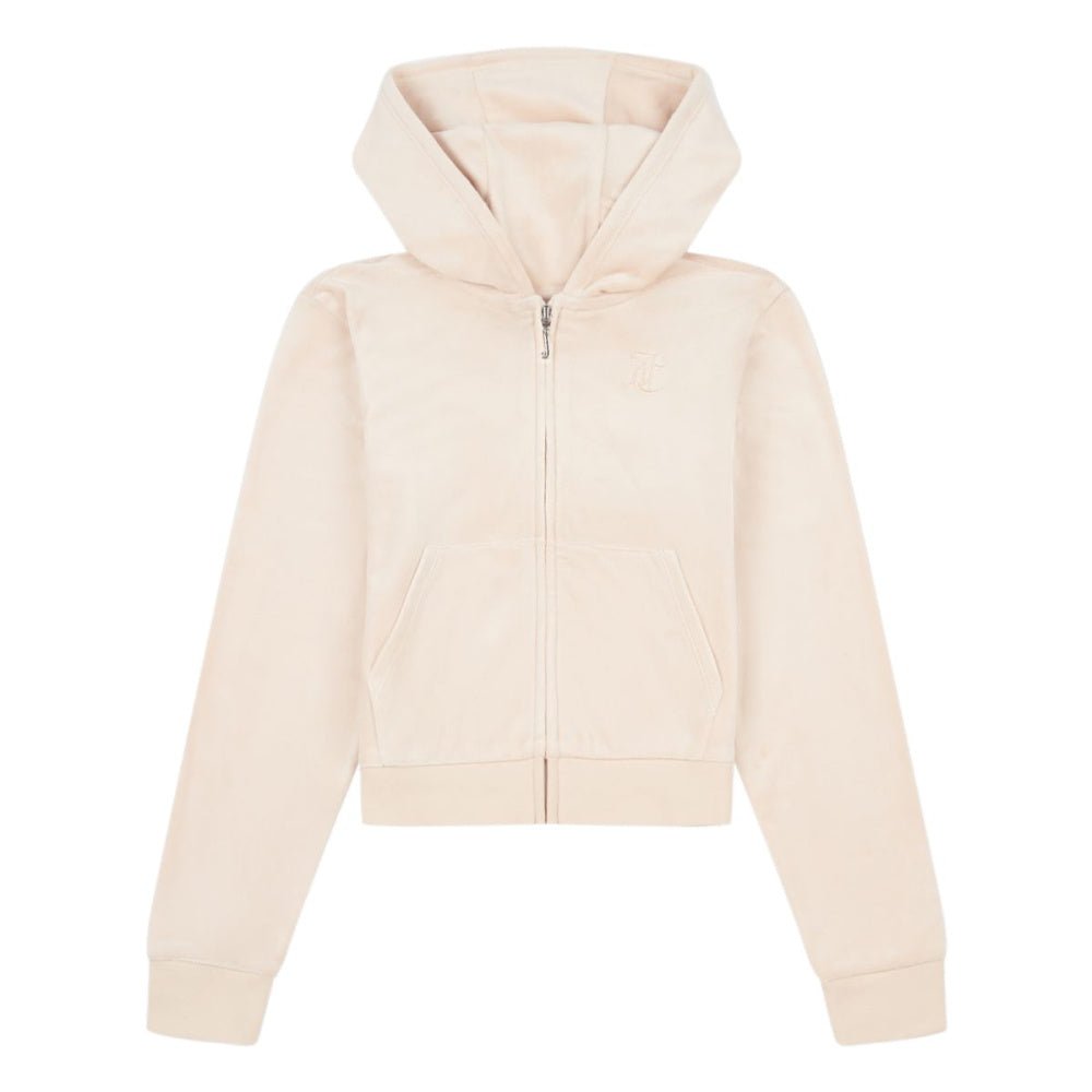 Juicy Couture - Velourjakke Tonal Zip Thru Hoodie Gray Morn - Guttelus