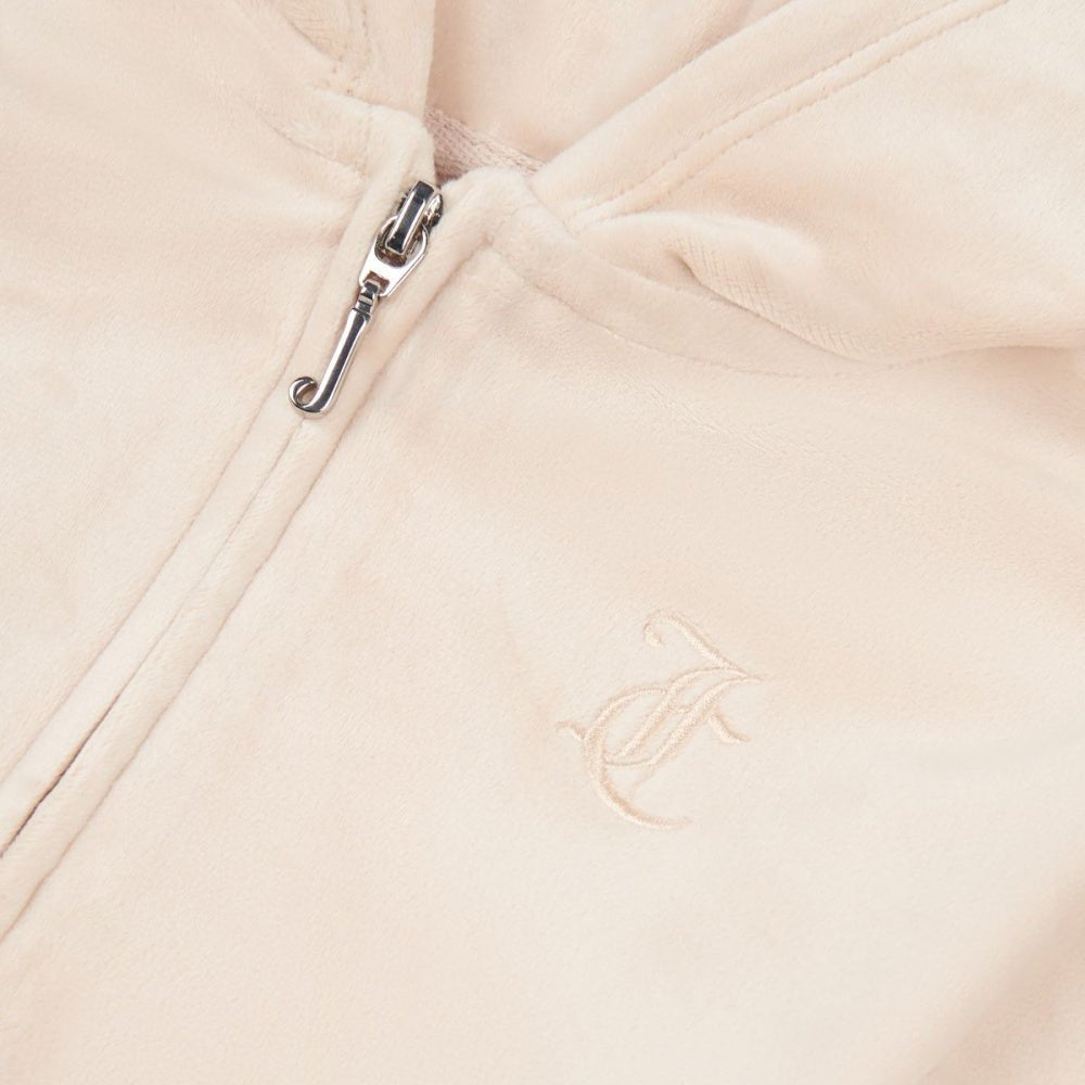 Juicy Couture - Velourjakke Tonal Zip Thru Hoodie Gray Morn - Guttelus