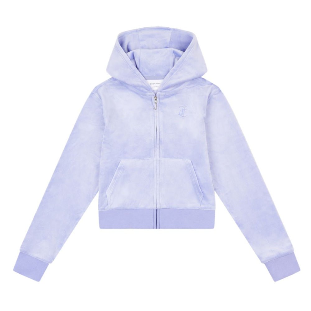 Juicy Couture - Velourjakke Tonal Zip Thru Hoodie Jacaranda - Guttelus