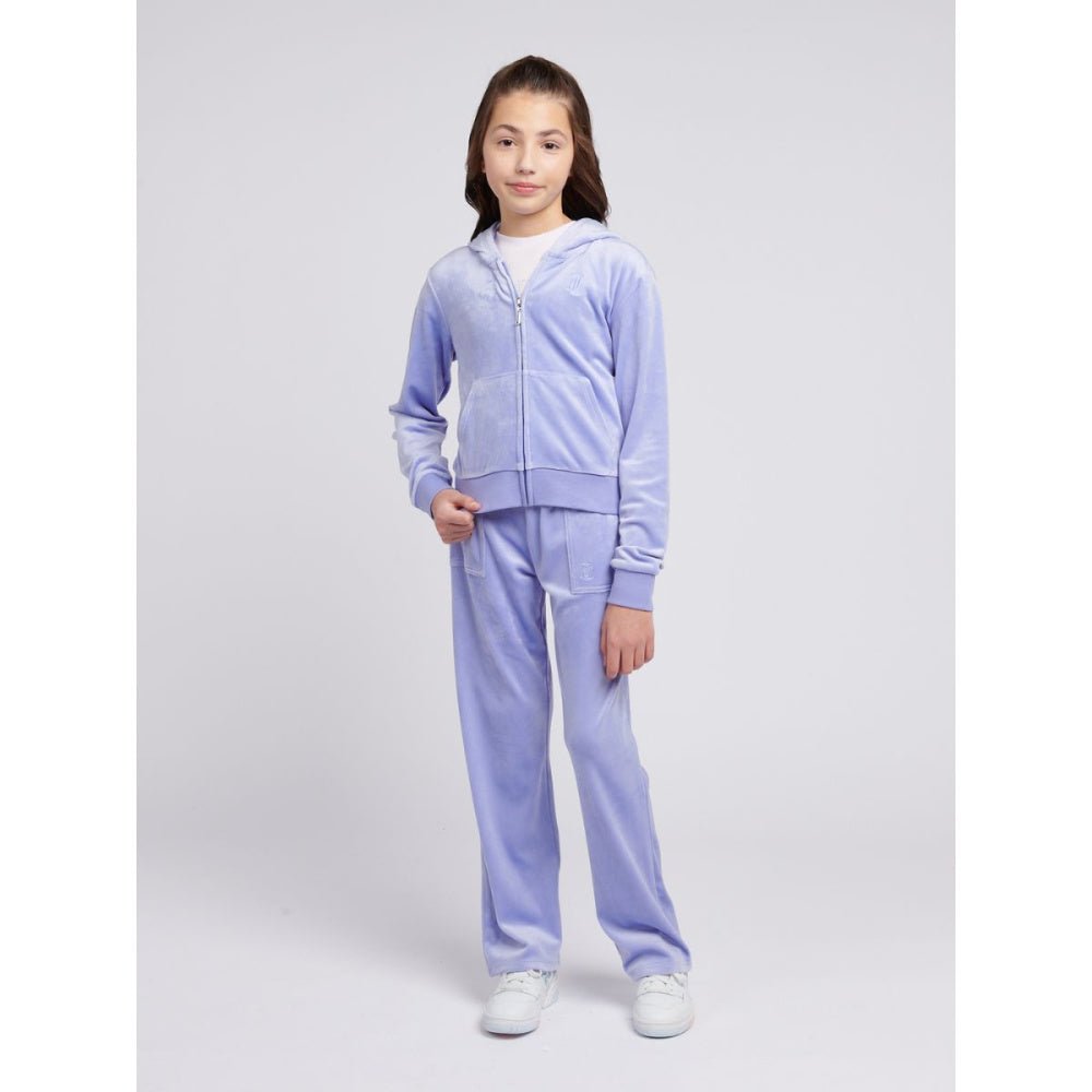 Juicy Couture - Velourjakke Tonal Zip Thru Hoodie Jacaranda - Guttelus