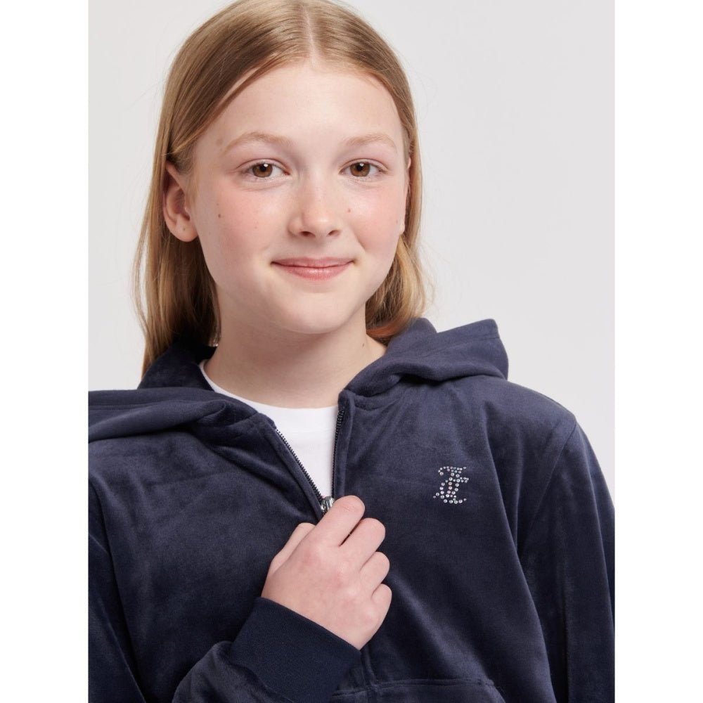 Juicy Couture - Velourjakke Tonal Zip Thru Hoodie Night Sky - Guttelus