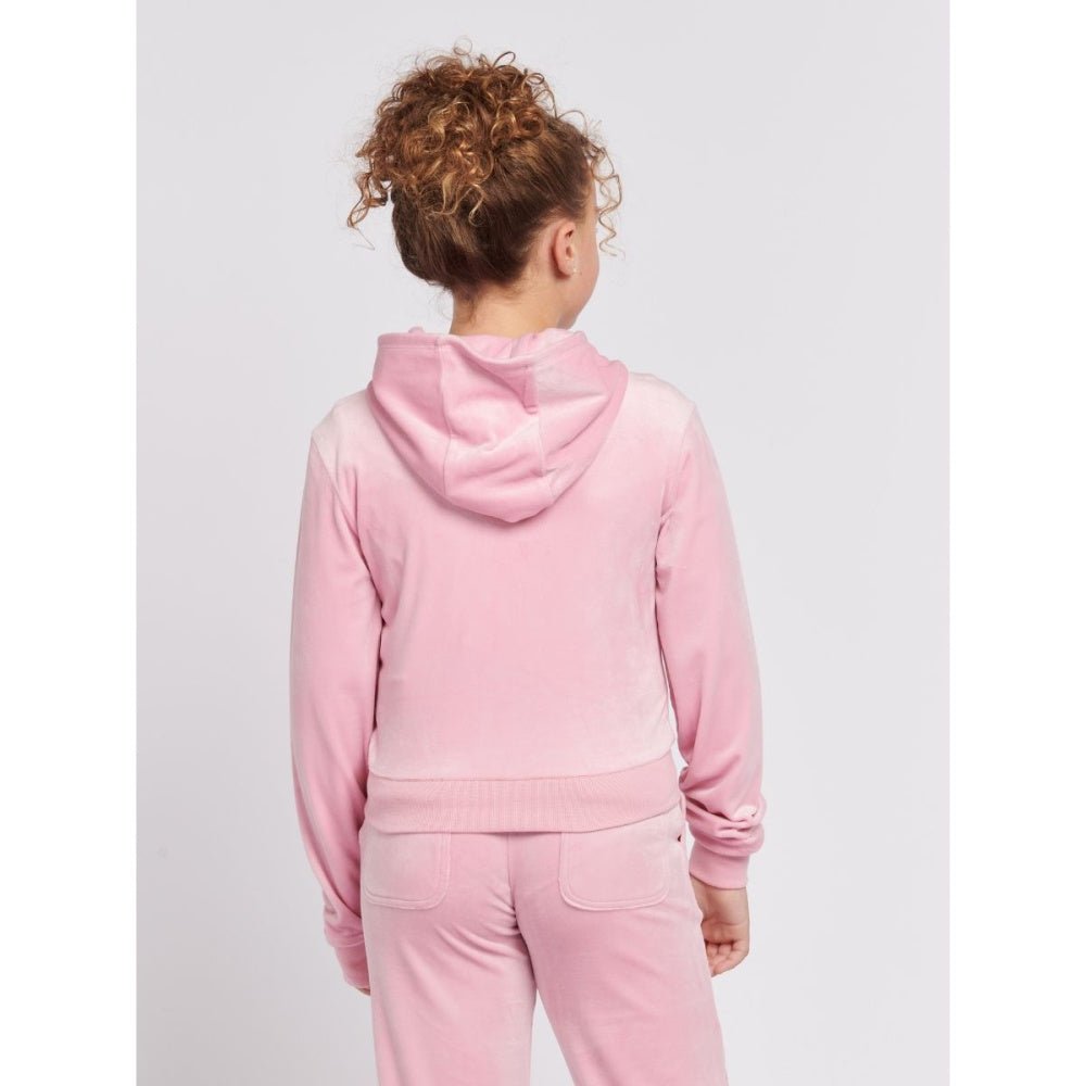 Juicy Couture - Velourjakke Tonal Zip Thru Hoodie Pink Nectar - Guttelus