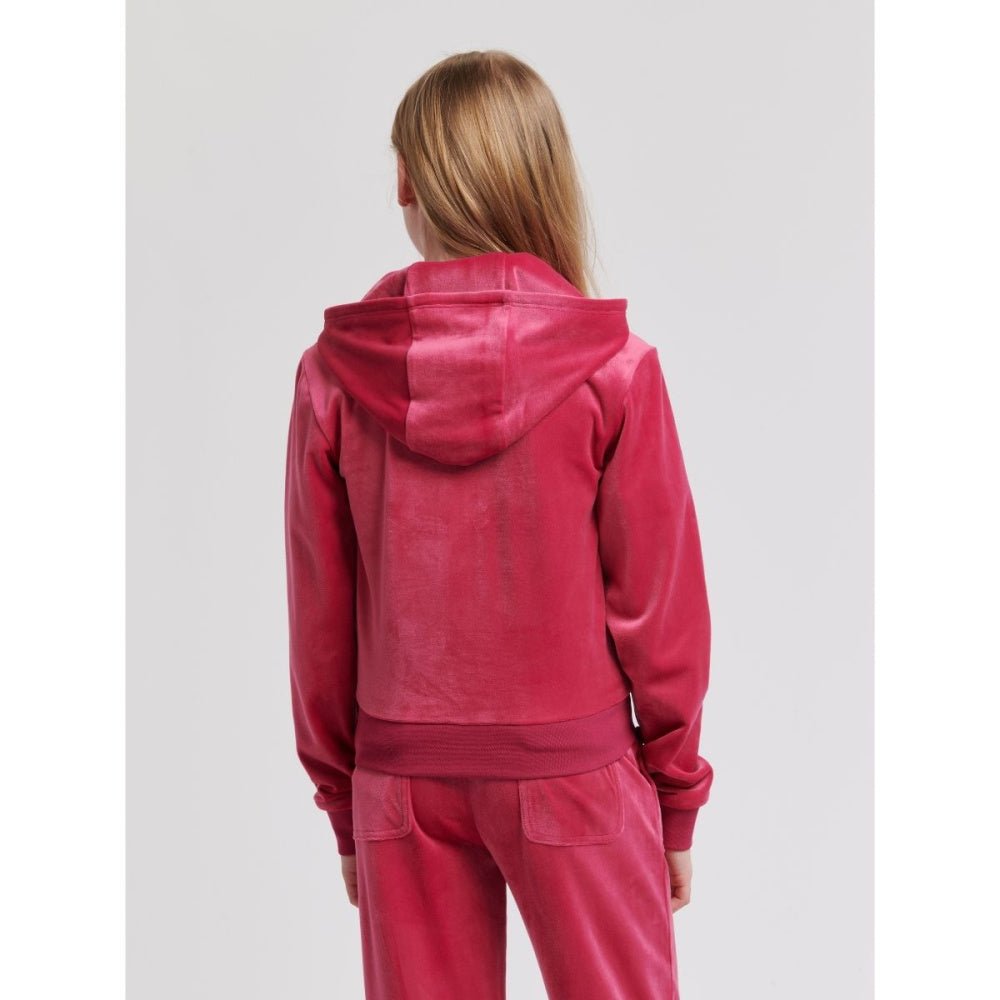 Juicy Couture - Velourjakke Tonal Zip Thru Hoodie Sangria - Guttelus