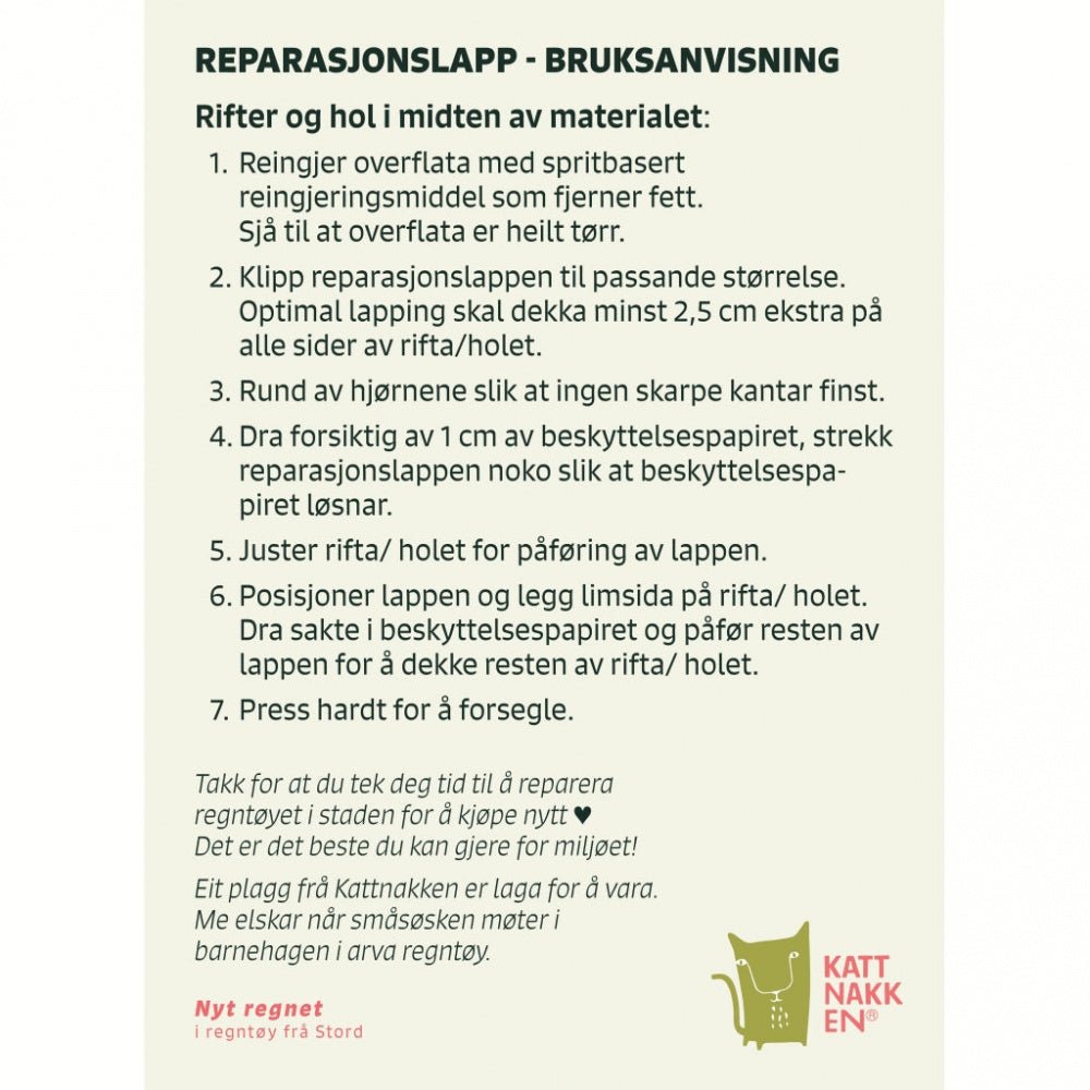 Kattnakken - 1 stk Reparasjonslapp til yttertøy - Guttelus