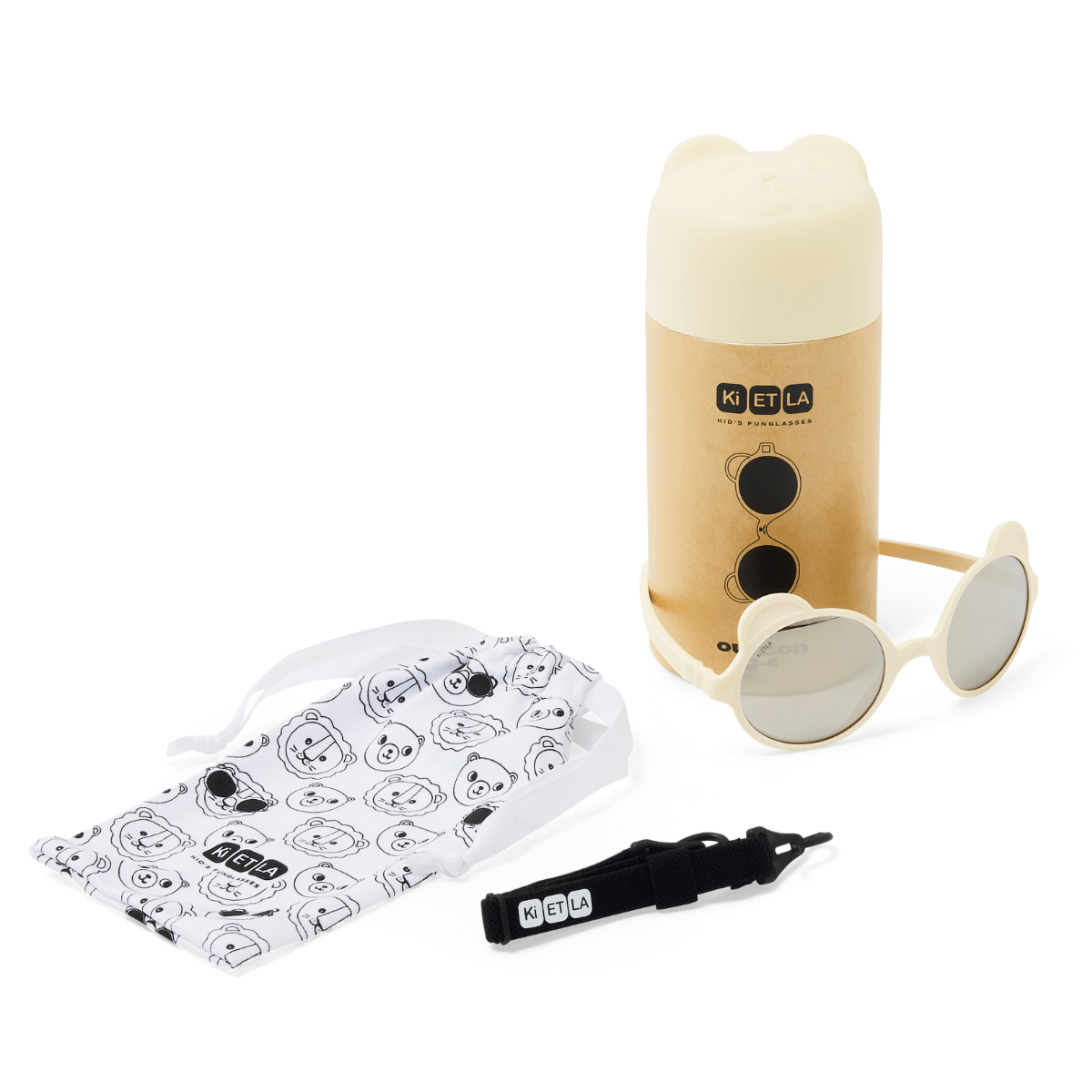 Ki ET LA - Solbriller Uknuselige Ourson Cream - Guttelus.no