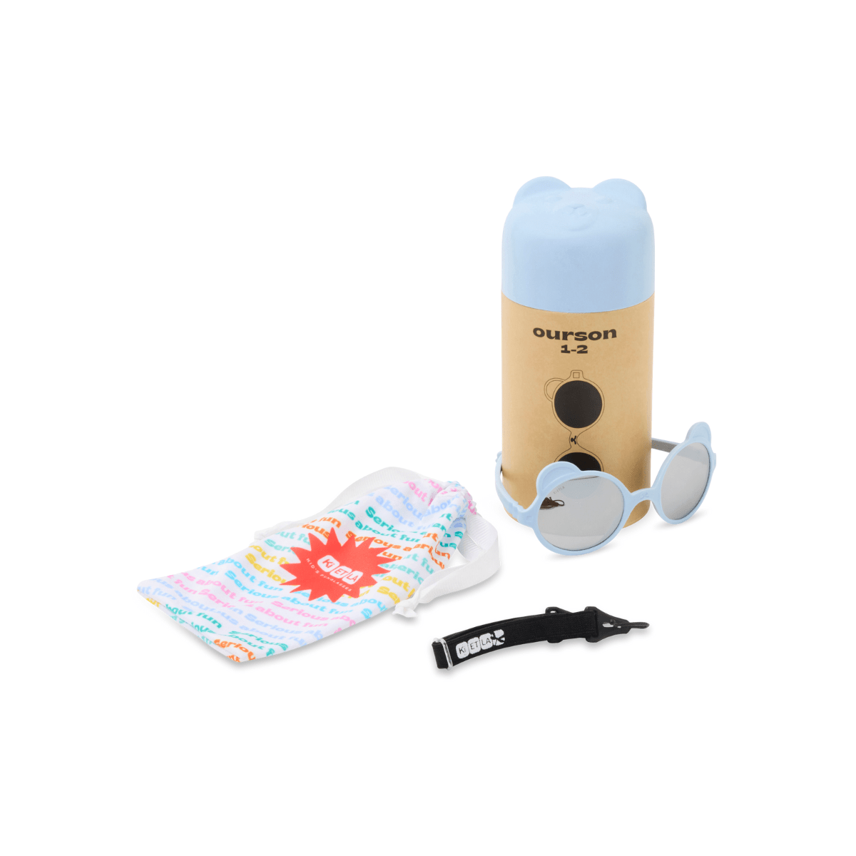 Ki ET LA - Solbriller Uknuselige Ourson Light Blue - Guttelus.no