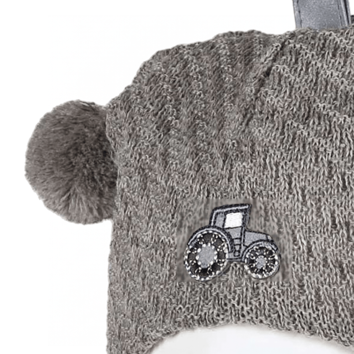 Kivat - Balaclava i Ull Dusker Flettet Traktor Beige Melert - Guttelus